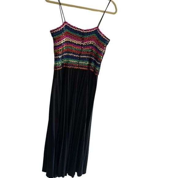 Vintage Vicky Vaughn Sequin Pleated Skirt Dress Juniors Size Large Medium Large - Picture 5 of 6